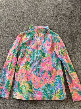 Lilly Pulitzer Multicolor Floral Half-Zip Pullover